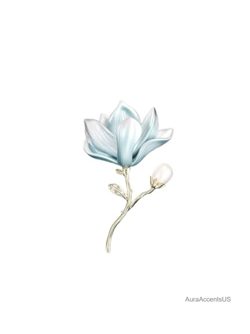 Vintage Jade Orchid Brooch with Pearl Faux Pearls Floral Pin for Blouse Scarf